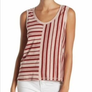 New Susina Contrasting Stripe Tank Top Small